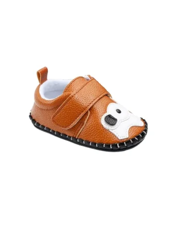 Pantofi  Pentru Baieti, Model Elefantel, Elegant, Piele ecologica, Velcro, Maro