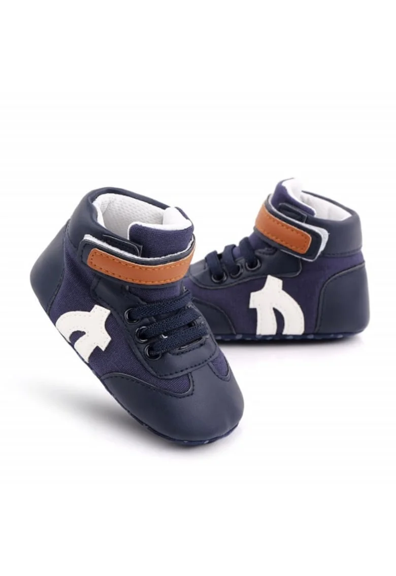 Ghetute sport pentru bebelusi SuperBaby, Model AL 20088, Piele ecologica, Baieti, 3-6 luni, Bleumarin,