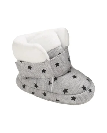 Cizme  Cu Stelute, Peste glezna, Velcro, Negru/Gri