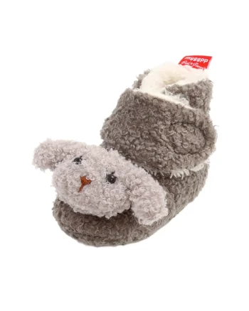 Cizme  Imblanite, Model Oita, Peste glezna, Fete, Velcro, Crem, Gri