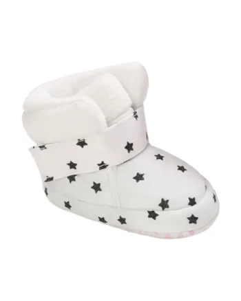 Cizme  Cu Stelute, Peste glezna, Velcro, Alb/Negru