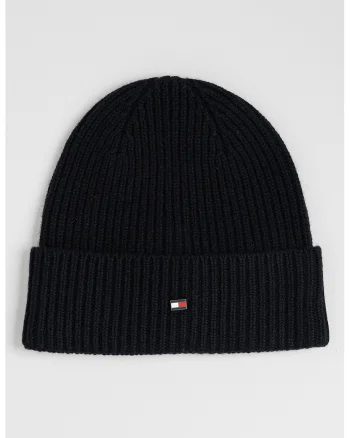 Caciula din casmir cu detaliu cu logo, Negru
