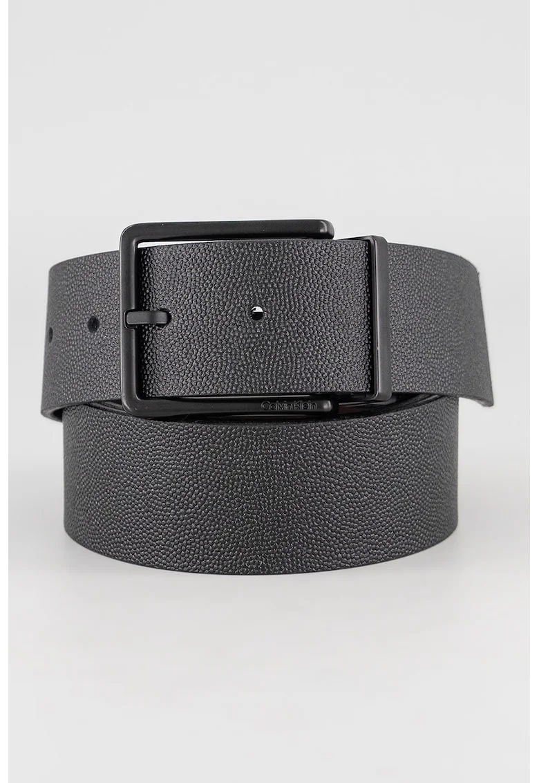 Curea reversibila din piele, Maro inchis/Negru stins
