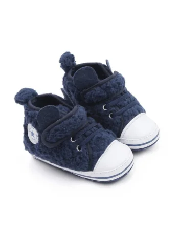 Tenisi pentru bebelusi  Model AL 20033 cu blanita, Textil, Baieti, Bleumarin, Bleumarin