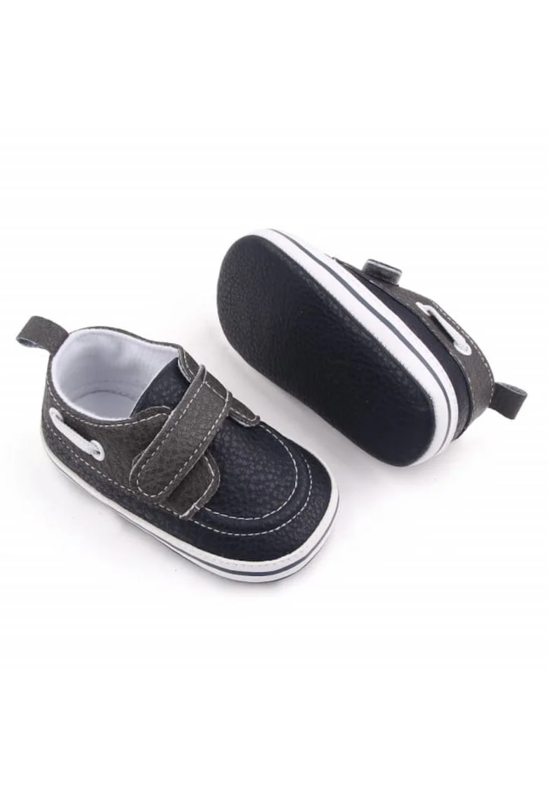 Pantofi tip mocasini  Model AL 19921, Pentru bebelusi, Piele ecologica, Baieti, 3-6, Negru, 18, Negru