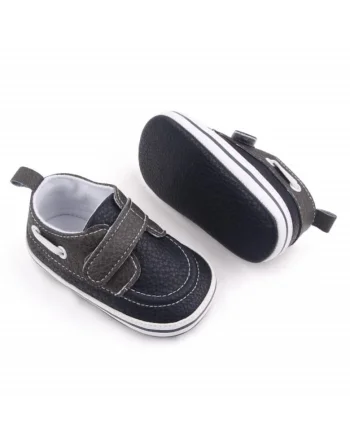 Pantofi tip mocasini  Model AL 19921, Pentru bebelusi, Piele ecologica, Baieti, 3-6, Negru, 18, Negru