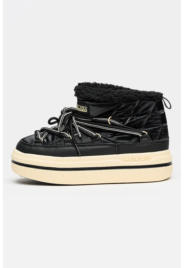 Ghete pull-on flatform Glacier, Negru