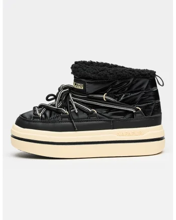 Ghete pull-on flatform Glacier, Negru