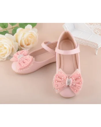 Pantofi  Model AL 15411 cu fundita, Piele ecologica, Cu bareta velcro, Roz,