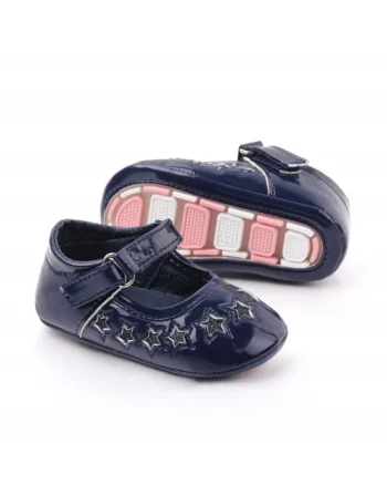 Pantofi  Model AL 15909 cu stelute, Piele lacuita, 6-9 luni, Bleumarin,
