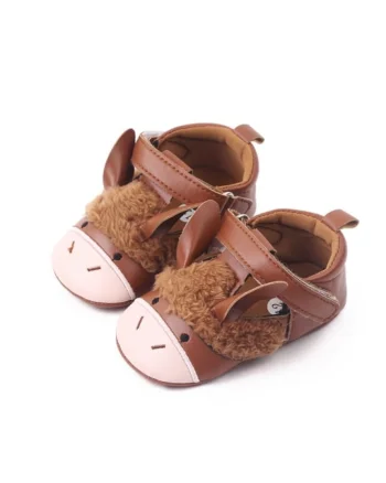 Pantofi  Model AL 14285 Animalut, Piele ecologica, Fete, Maro, Maro