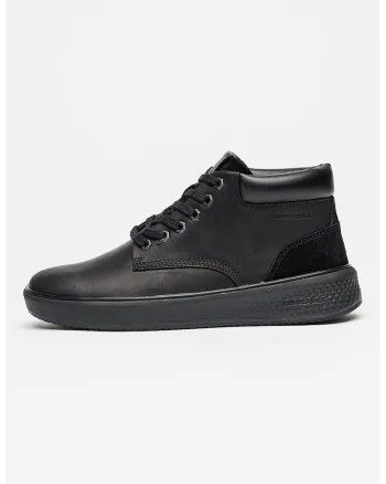 Ghete din piele cu garnituri din material sintetic Virgil, Negru