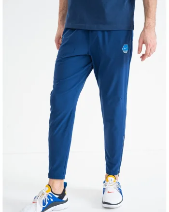 Pantaloni conici de trening cu logo, Albastru inchis