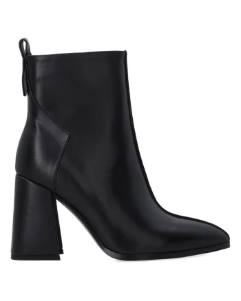 Botine de piele cu toc sculptural