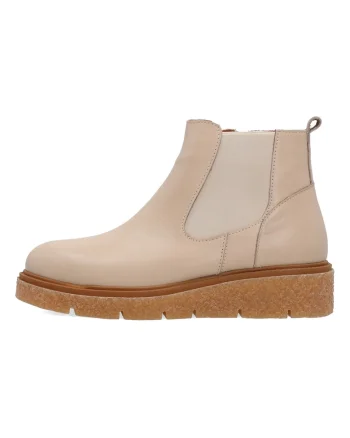 Ghete Chelsea de piele cu talpa wedge