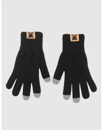 Manusi tricotate cu model unisex Crooked, Negru