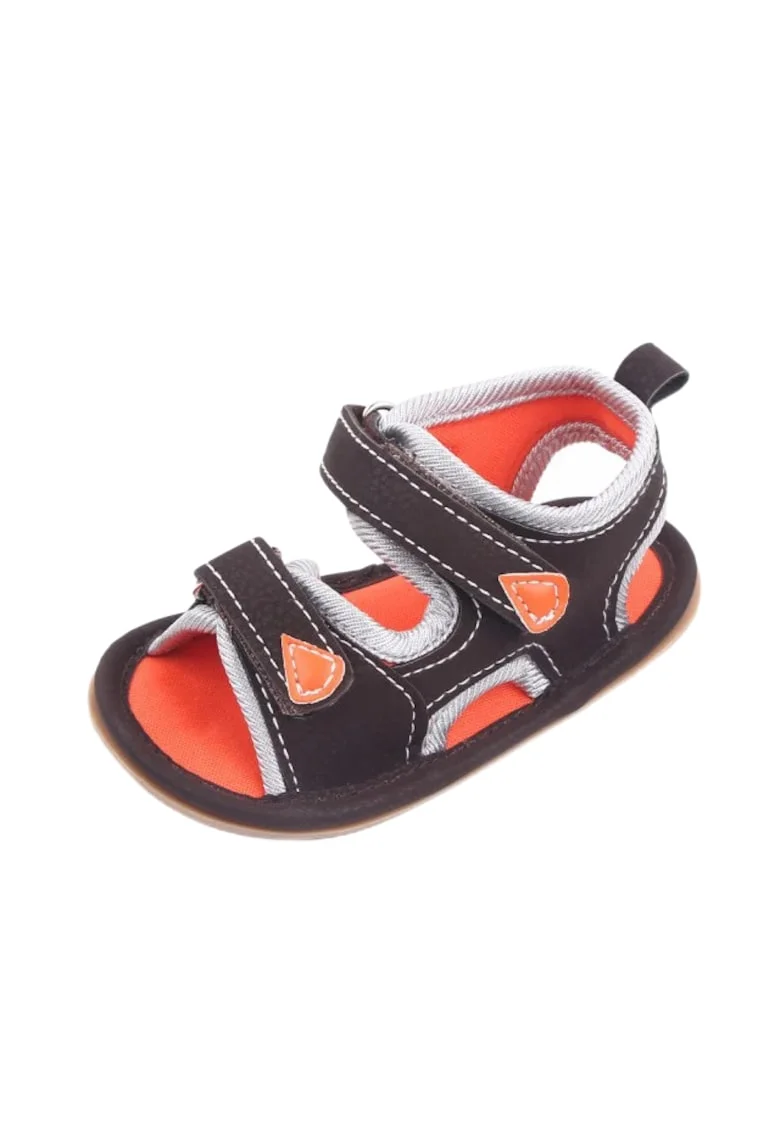 Sandale  Cu Barete Ajustabile, Casual, Piele ecologica, Baieti, Maro