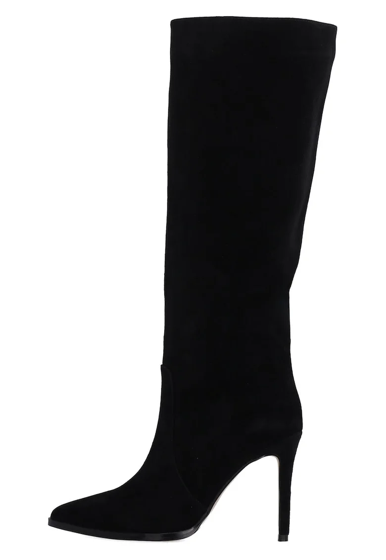 Cizme din piele intoarsa cu toc stiletto