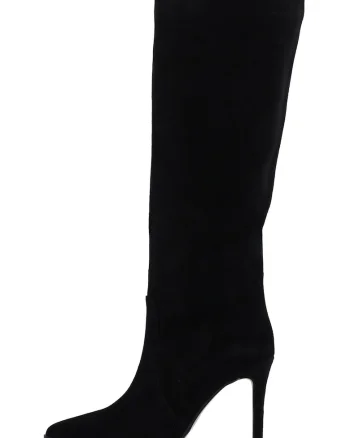 Cizme din piele intoarsa cu toc stiletto