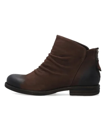 Ghete din piele nabuc cu aspect drapat