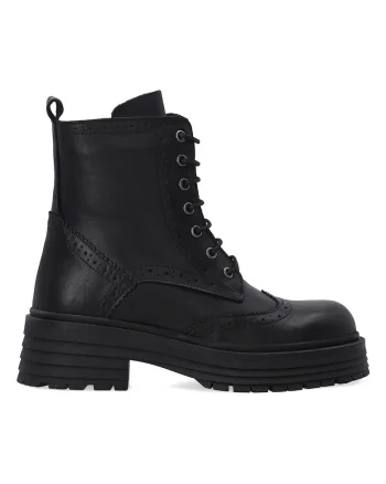 Ghete brogue din piele cu toc masiv