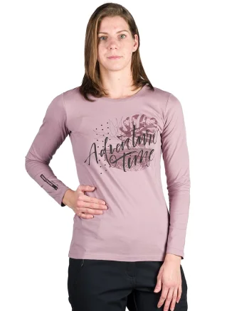 Bluza de bumbac organic cu imprimeu Diya, Roz somon