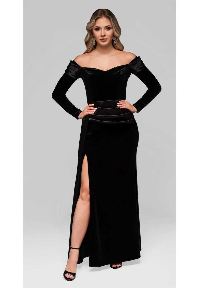 Rochie de seara maxi  LA-OM-DLR254, Negru