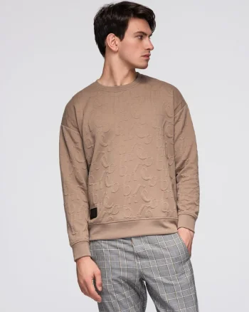 Bluza RELAXED FIT cu litere prelucrate  B1712, Bej