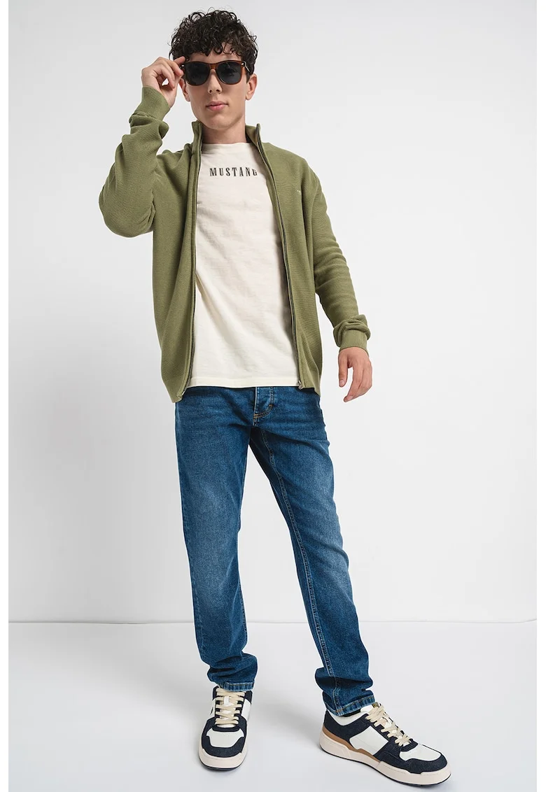 Cardigan cu guler medium, Verde deschis
