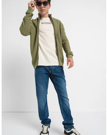 Cardigan cu guler medium, Verde deschis