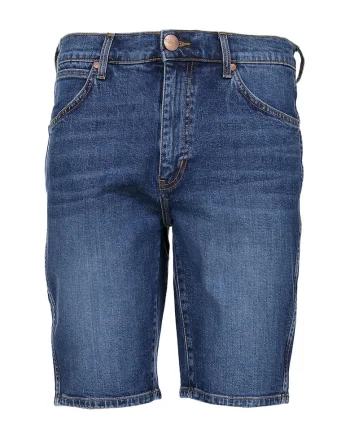 Pantaloni scurti din denim cu aspect decolorat, Albastru inchis