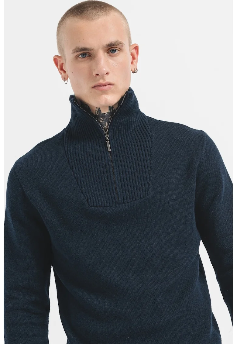 Pulover cu guler inalt Eastvale, Bleumarin