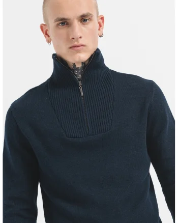 Pulover cu guler inalt Eastvale, Bleumarin