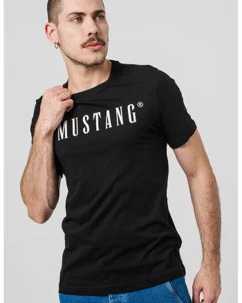 Tricou cu imprimeu logo, Negru