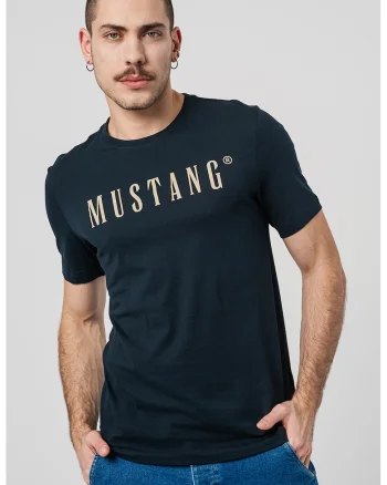 Tricou cu imprimeu logo, Bleumarin