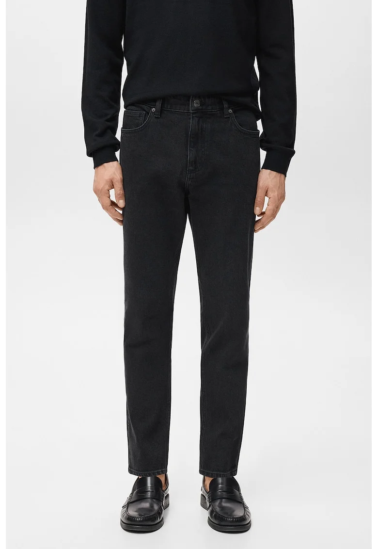 Blugi conici cu buzunare, Negru stins