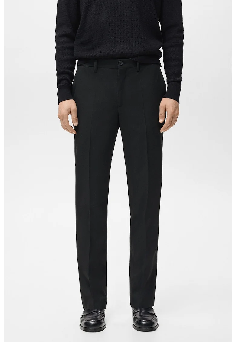 Pantaloni eleganti cu croiala slim-fit, Negru
