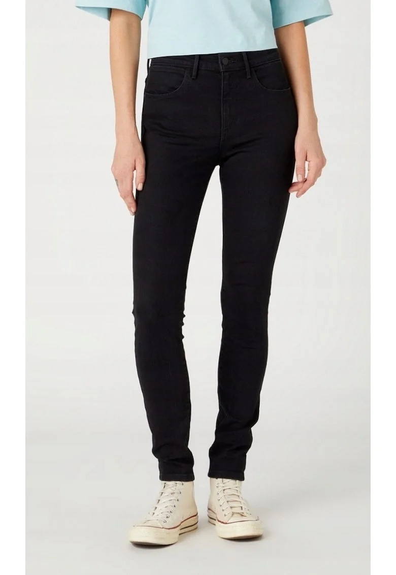 Blugi skinny  negri, talie inalta, pentru femei