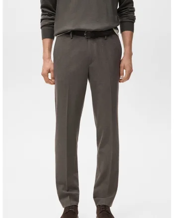 Pantaloni eleganti cu croiala slim-fit, Maro