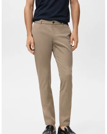 Pantaloni Chino cu croiala slim-fit Barna, Maro taupe deschis