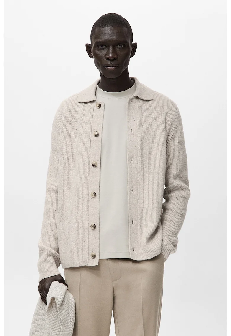 Cardigan din amestec de lana, Bej