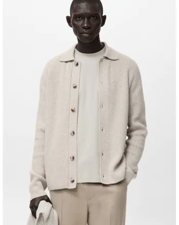 Cardigan din amestec de lana, Bej