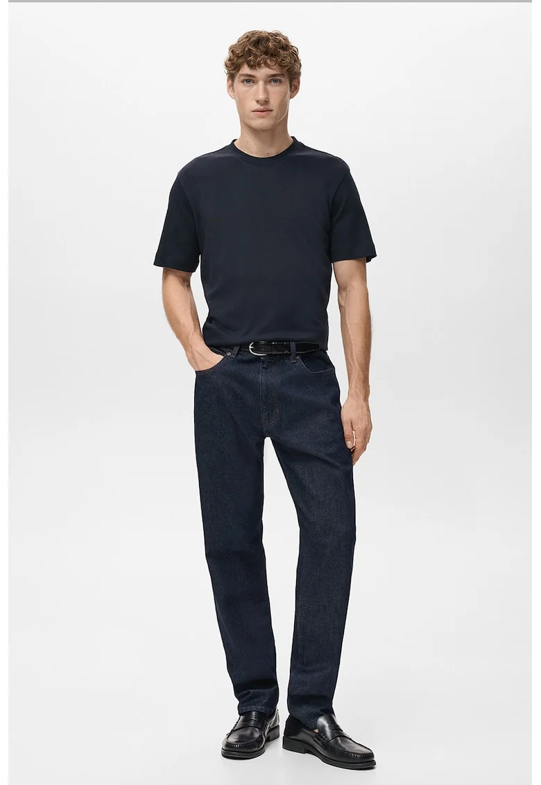 Tricou regular-fit cu model uni, Bleumarin