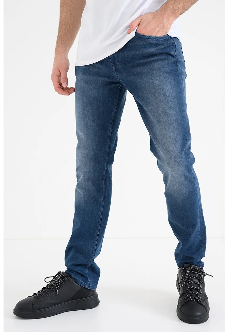 Blugi slim fit cu talie medie Vegas, Albastru