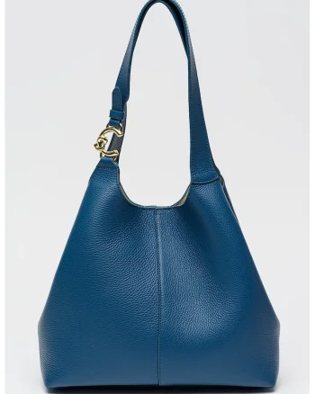 Geanta tote de piele, Albastru