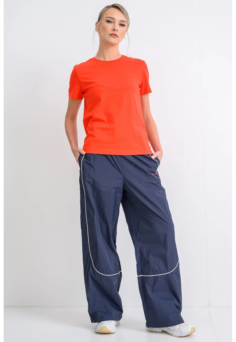 Tricou din bumbac cu logo brodat, Rosu