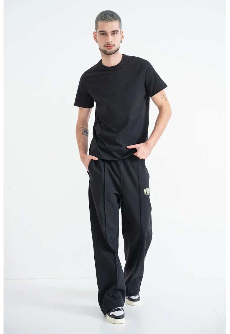 Tricou cu detaliu logo, Negru
