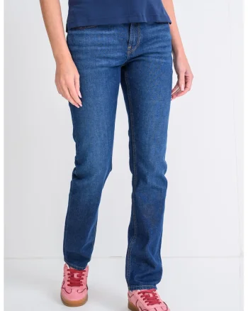 Blugi slim fit cu talie medie, Albastru inchis