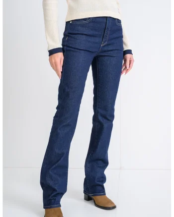 Blugi cu croiala bootcut si talie medie, Bleumarin