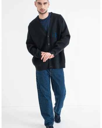 Cardigan lejer cu nasturi, Negru